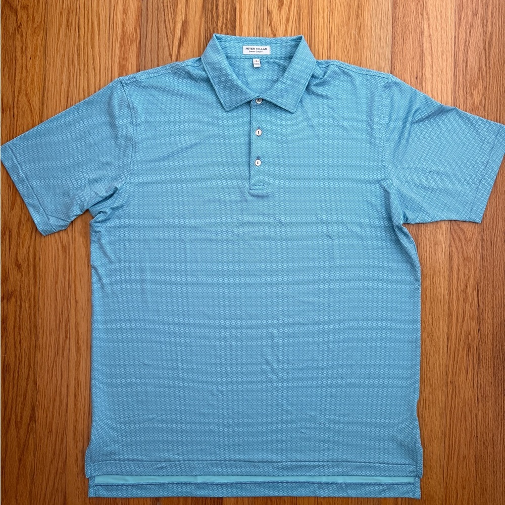 Peter Millar Summer Comfort Polo Blue Pattern Size L